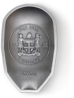 Fiji2019 Marvel Iron Man Mask Silver Coin PNG image