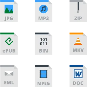 File Format Icons Grid PNG image