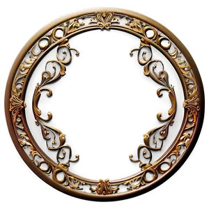 Filigree Circle Frame PNG Pss38