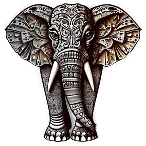 Filigree Elephant PNG Fpl