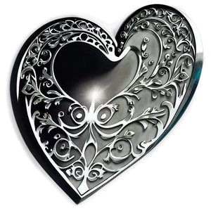 Filigree Heart Silhouette PNG 06212024