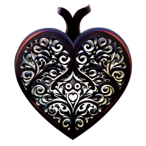 Filigree Heart Silhouette PNG 06212024