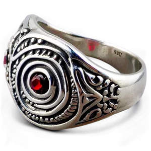 Filigree Silver Ring PNG 06212024