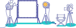 Film Production Setup Vector PNG image