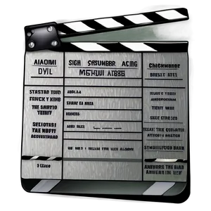Film Slate For Scene Marking PNG Gln