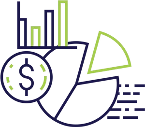 Financial Analysis Graphsand Pie Chart PNG image