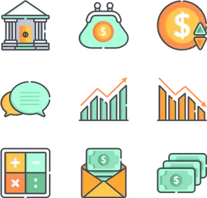 Financial Icons Set PNG image