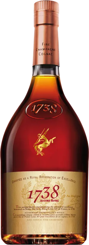 Fine Champagne Cognac Bottle1738 PNG