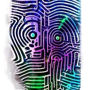 Fingerprint With Circuit Lines Png 05242024 PNG image