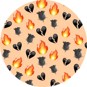 Fire_and_ Broken_ Heart_ Emoji_ Pattern