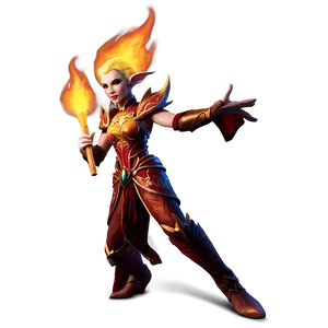 Fire Elf With Flames Png 05232024 PNG image