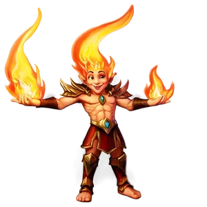 Fire Elf With Flames PNG Ypc21