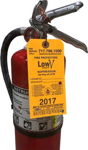 Fire Extinguisher Inspection Tag2017 PNG image