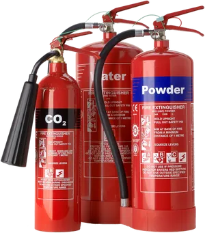 Fire Extinguishers Variety Types PNG image