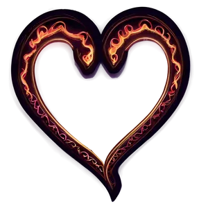 Fire Heart Outline Png Vre88 PNG image