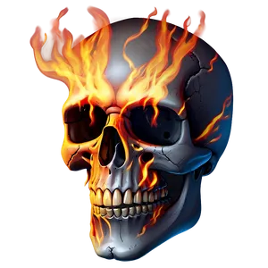 Fire Skull Face Illustration PNG Iyj