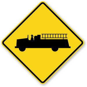 Fire Truck Warning Sign PNG image