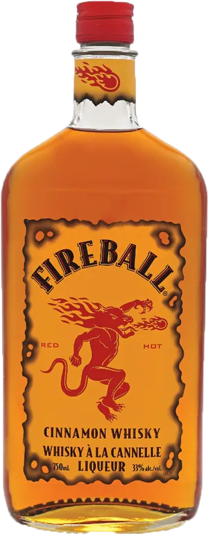 Fireball Cinnamon Whisky Bottle PNG image