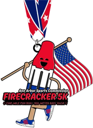 Firecracker5 K Medal Illustration PNG image