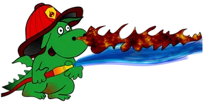Firefighter Dragon Cartoon