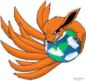 Firefox Fox Embracing Globe PNG