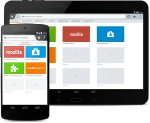 Firefox Mobile Interface Display PNG image