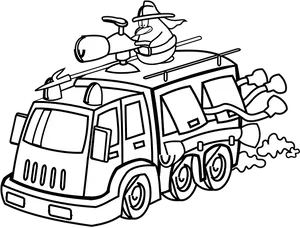 Firetruck Coloring Page PNG image