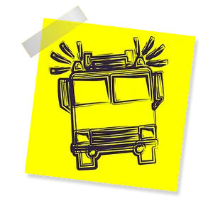 Firetruck Sketchon Yellow Background