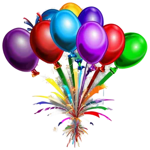 Firework Balloons PNG Vba