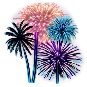 Fireworks And Palms PNG 06112024 PNG