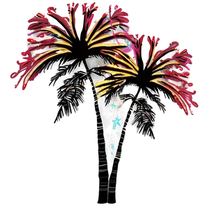 Fireworks And Palms PNG 75 PNG