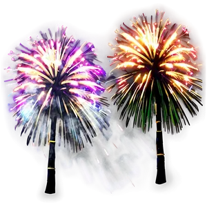 Fireworks And Palms PNG Yxu PNG