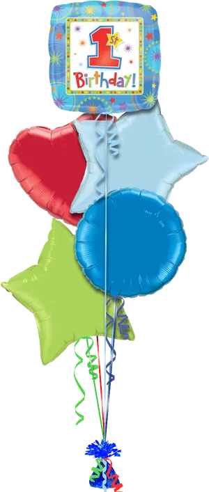 First Birthday Balloon Bouquet PNG image