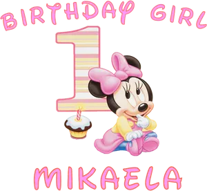 First Birthday Minnie Celebration PNG image