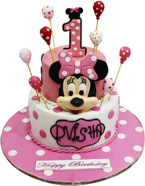 First Birthday Minnie Mouse Cake PNG image