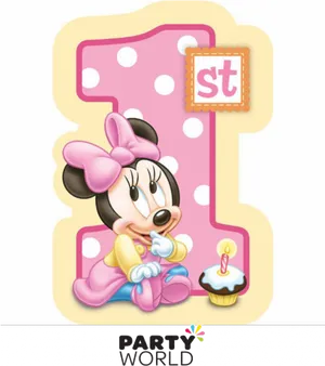 First Birthday Minnie Mouse PNG image