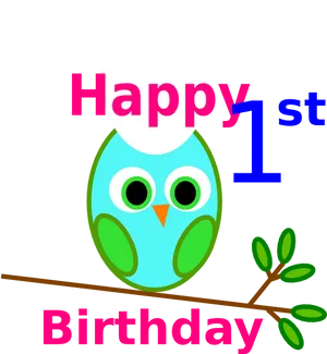 First Birthday Owl Celebration PNG