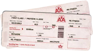 First Class Boarding Pass A A PNG image