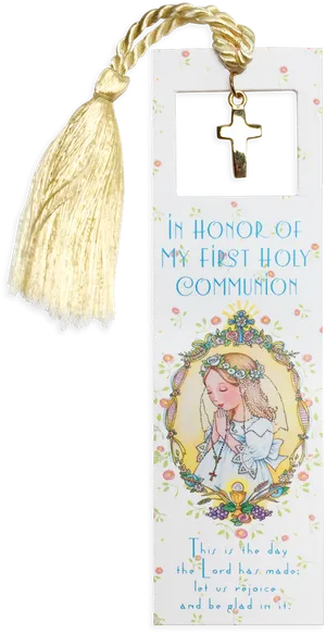 First Communion Bookmarkwith Tassel PNG