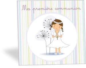 First Communion Celebration Card PNG image