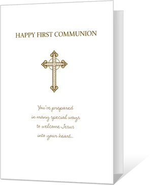 First Communion Greeting Card PNG image