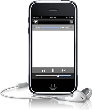 First Generation Smartphonewith Earphones PNG