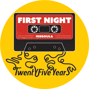 First Night Missoula25 Years Cassette Design PNG image