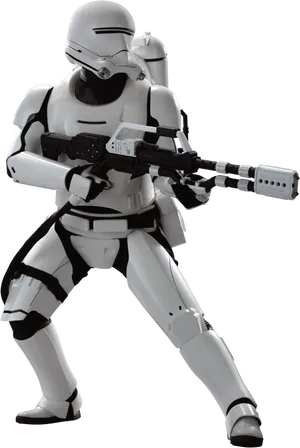 First Order Stormtrooper Ready Position PNG image