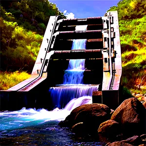 Fish Ladder At River Dam Png 06292024 PNG image