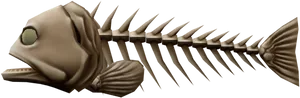Fish Skeleton3 D Model PNG image