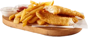 Fishand Chips Platter PNG image