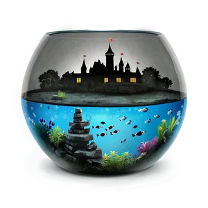 Fishbowl With Castle Png Xwr28 PNG image