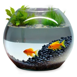 Fishbowl With Colored Gravel PNG 84 PNG