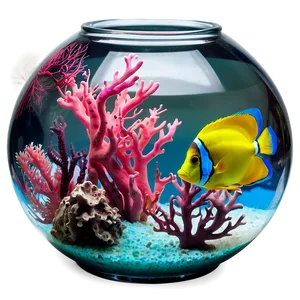 Fishbowl With Coral PNG Whd